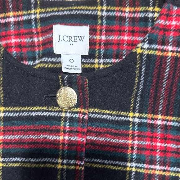 J. Crew Red and Green Plaid Jacket with Gold Accent - Picture 2 of 6